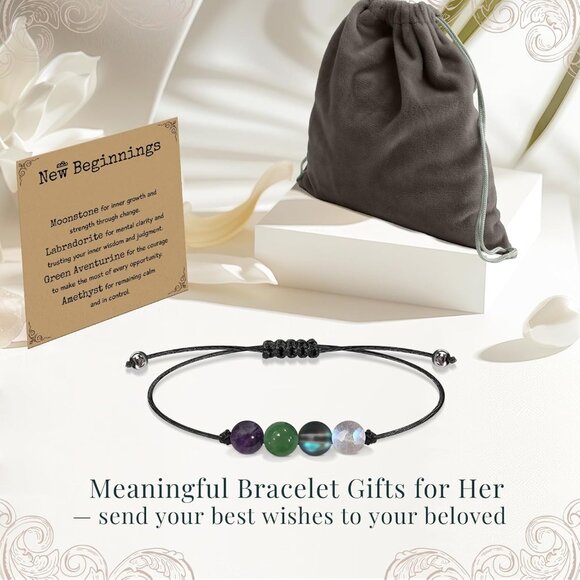 Spiritual New Beginnings Crystal Bracelet for Women - Adjustable & Healing - Picture 6 of 6